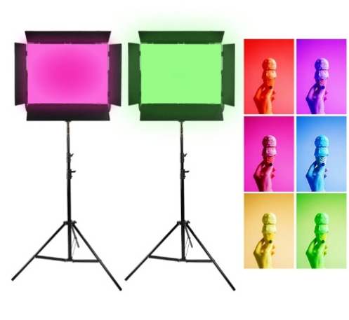 큐브모아 스튜디오 RGB LED 라이트 CU-5000C 2등세트/사진 영상 방송 유튜버 개인방송 촬영조명
